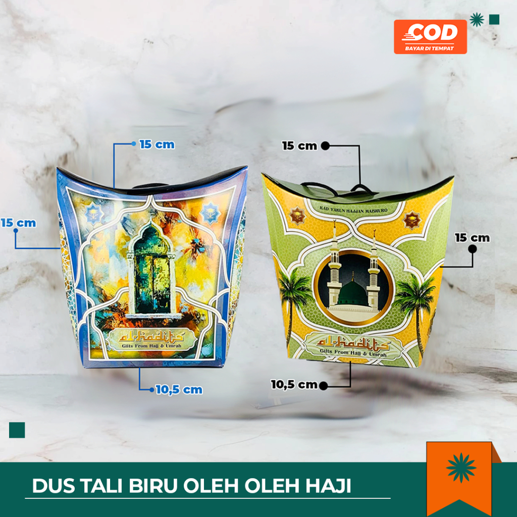 

Dus paket oleh-oleh Haji dan Umroh Kemasan Tali Premium 50pcs/25Pcs Hijau Sage