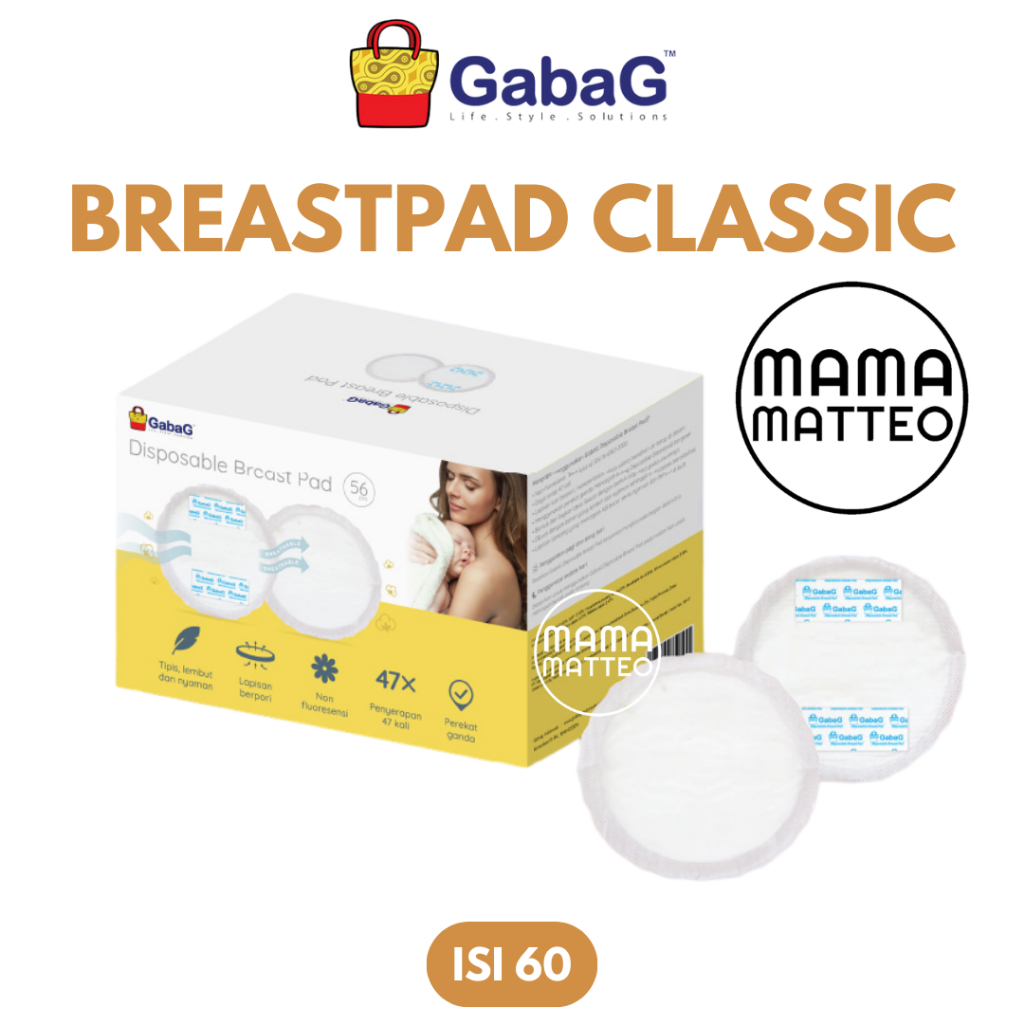 GABAG Breastpad Classic isi 56 pcs / Pads Penyerap ASI Mama / Breastpad Ibu Menyusui / Bantalan Penyerap ASI Menyusui / GABAG BANDUNG