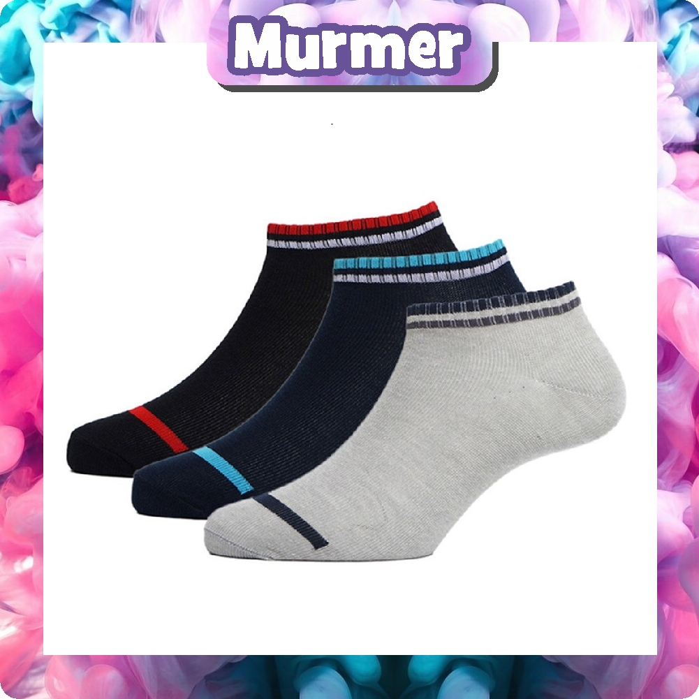 MurmerOfficial Kaos Kaki Korea Style Casual Sport Motif Garis Kaos Kaki Pria Wanita Bahan Katun  KK124