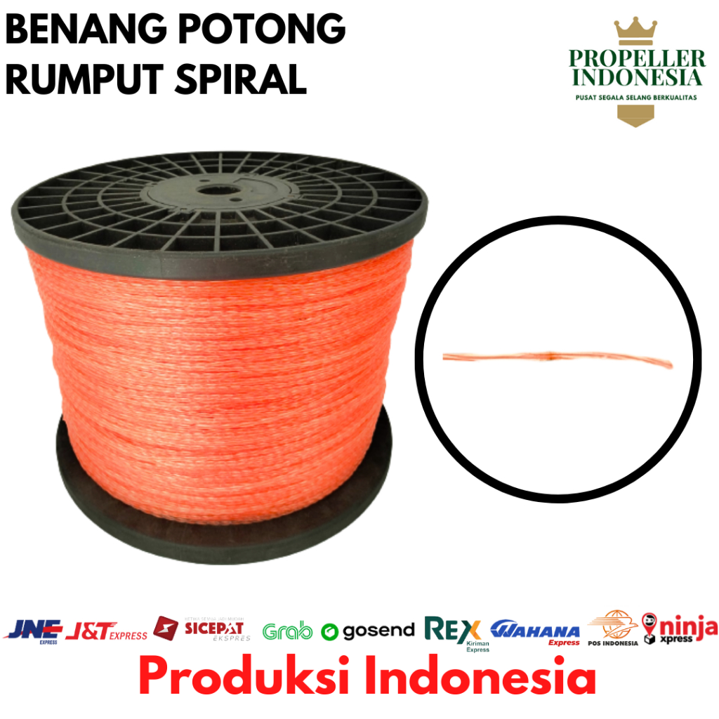 TALI SENAR POTONG RUMPUT SPIRAL 2.4mm PERMETER Benang Potong Rumput