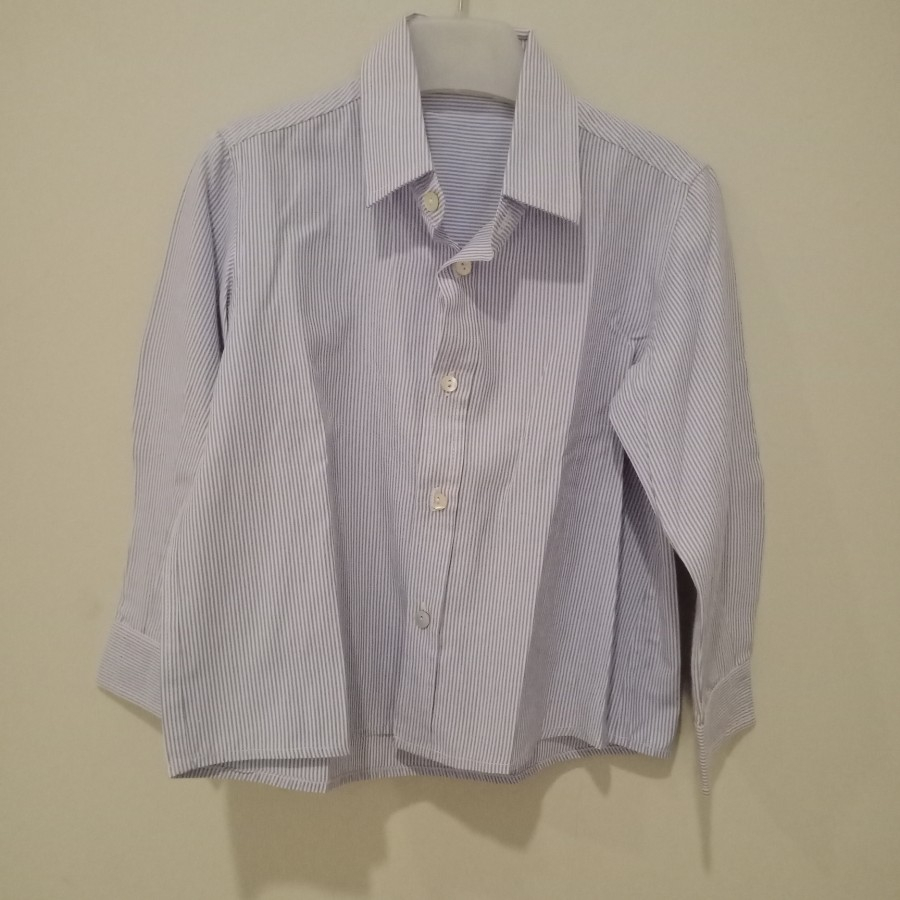 Preloved Atasan kemeja anak laki Les Petits blue 3years