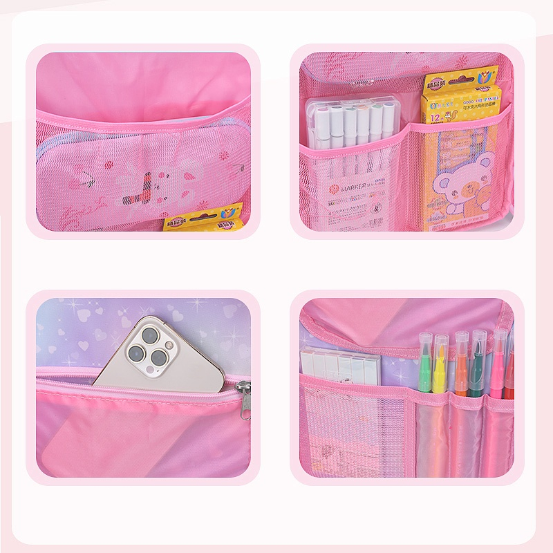 RAINBOW NEW ALL IN POCKETS COLORFUL 18 INCH WATERPROOF EDITION - Tas Ransel Sekolah Anak Perempuan SD SMP Model Pelangi Kulkas Terbaru Impor