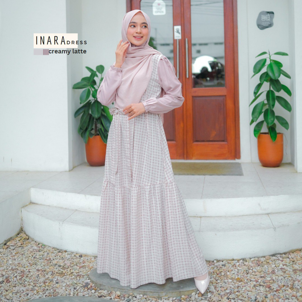 Riskirich Inara Gamis Syari Cantik Kekinian Bahan Ironless Anti Kusut