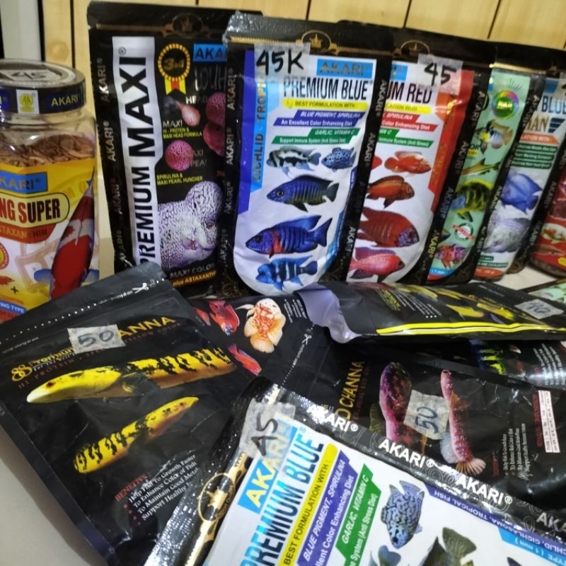 [CUCI GUDANG] 100 gram Akari Premium MAXI, Blue, Yellow, Red / Premium 88 Blue, Yellow, Red / Cichli