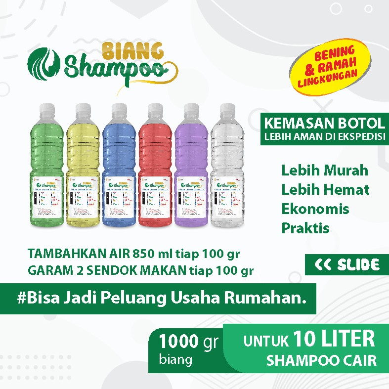 Biang Bibit  Shampo Aroma Wangi Segar Kemasan 1000gram Bisa  Untuk 10 Liter