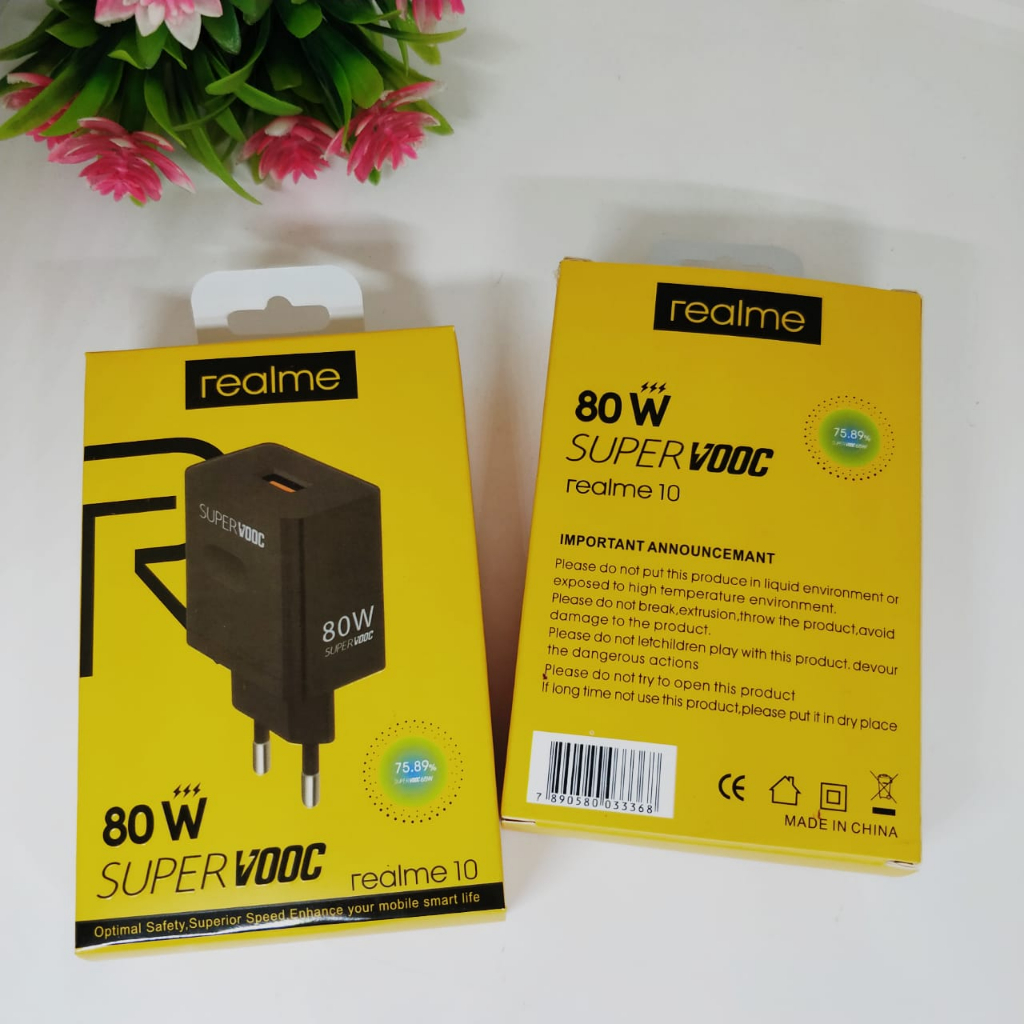 Adaptor Batok Charger Realme 80W 6A SUPER DART VOOC Fast Charging by.minigo