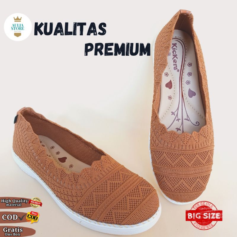 sepatu kickers wanita rajut impor  bigsize jumbo ukuran besar 41_45