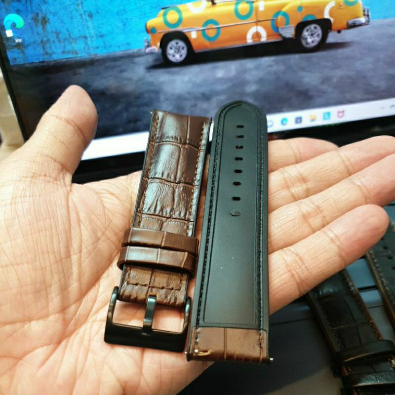 Strap tali jam tangan 6.0.A kulit asli silicon 24mm 22mm quick release