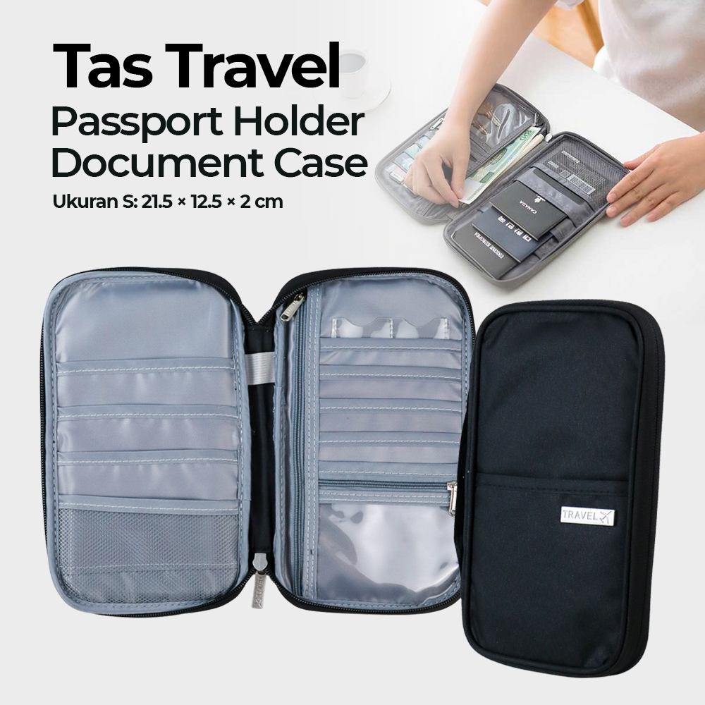 Tas Travel Passport Holder Document Case S - D01 - Black