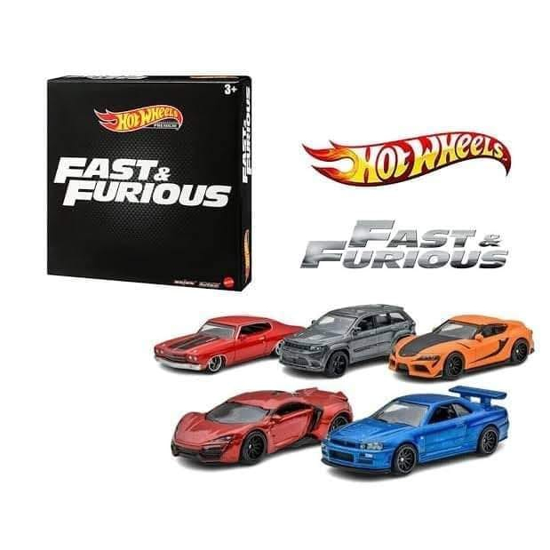 HOT WHEELS FAST FURIOUS NISSAN SKYLINE R34 BIRU SET 5 PCS SEGEL