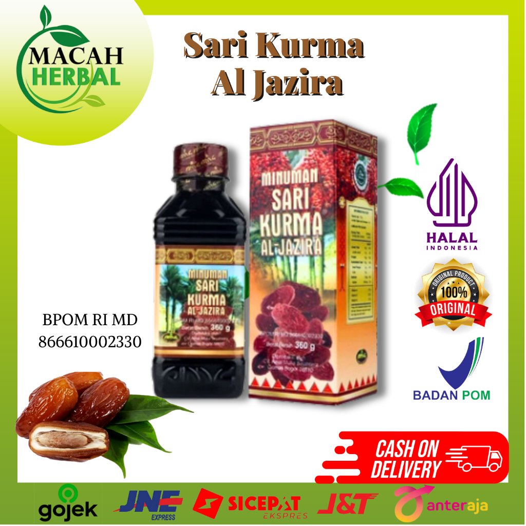 

MACAH HERBAL - SARI KURMA AL-JAZIRA MINUMAN SARI KURMA360GR HERBAL ALAMI UNTUK KEKEBALAN TUBUH