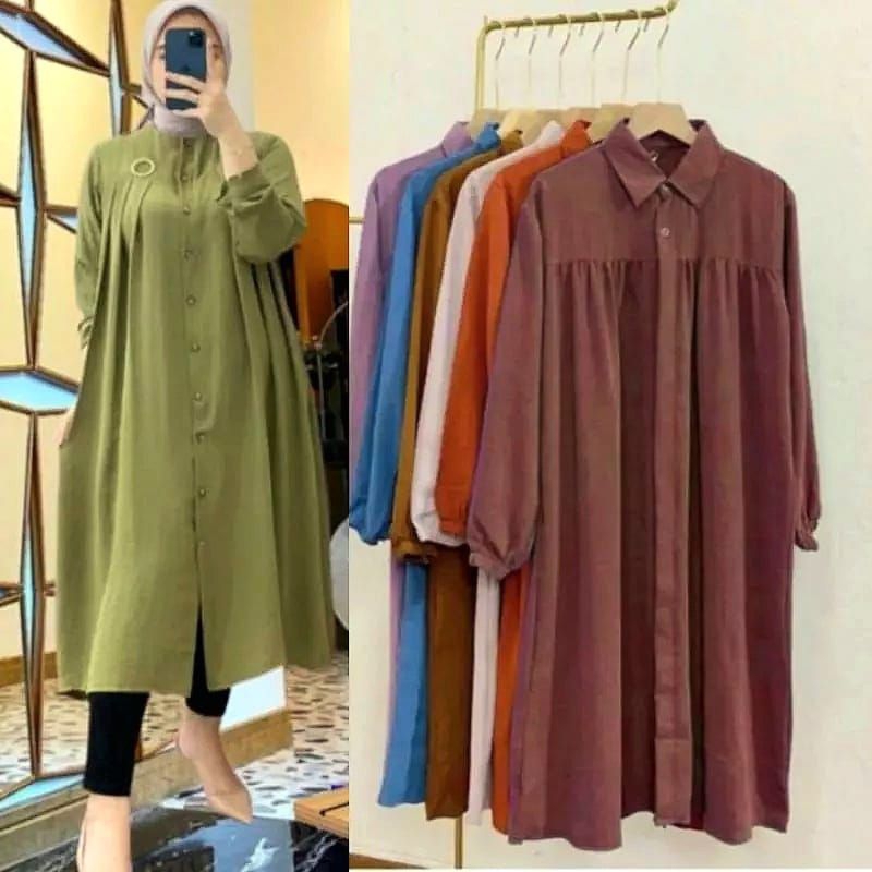 WIZA TUNIK •• TUNIK CRINKLE •• Tunik Wanita Polos Terbaru Busui Termurah