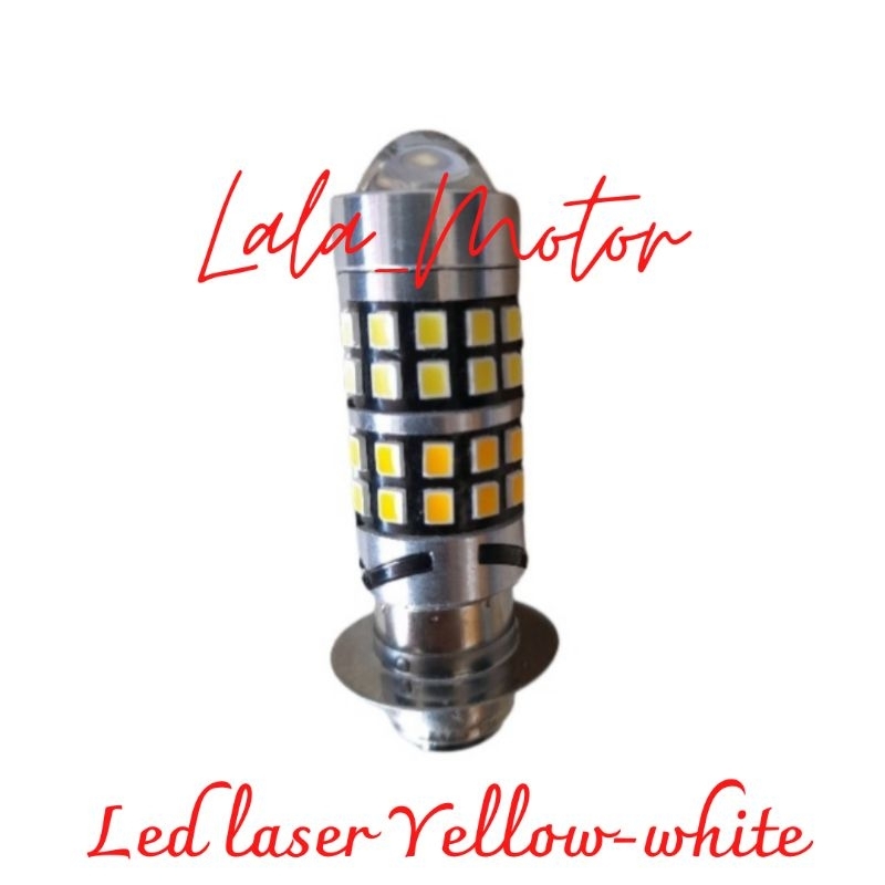 Lampu motor LED Laser Luximos kuning-putih