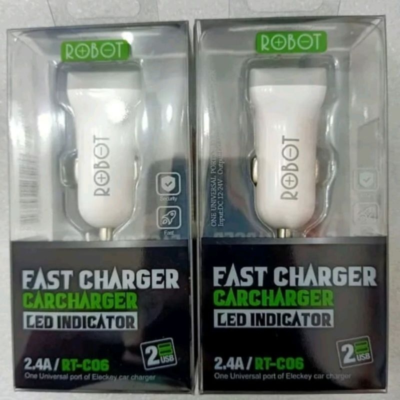 CAR CHARGER MOBIL ROBOT SAVER ROBOT FAST CHARGING RT-C06 CHARGER MOBIL ORI 100%