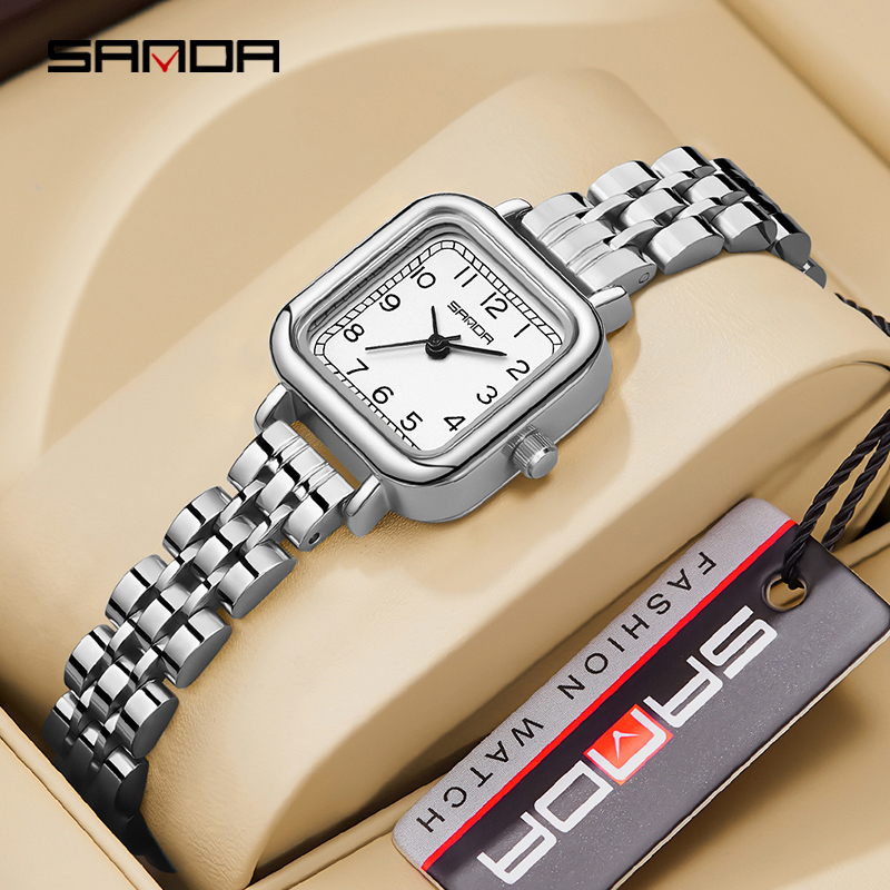 SANDA 1120 Jam Tangan Wanita Analog Retro Style Tali Stainless Rantai Quartz WATCHKITE WKOS