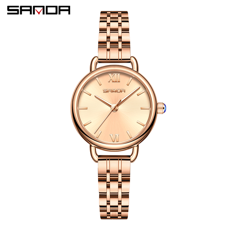 SANDA 1118 Jam Tangan Wanita Analog Retro Style Tali Stainless Rantai Quartz WATCHKITE WKOS