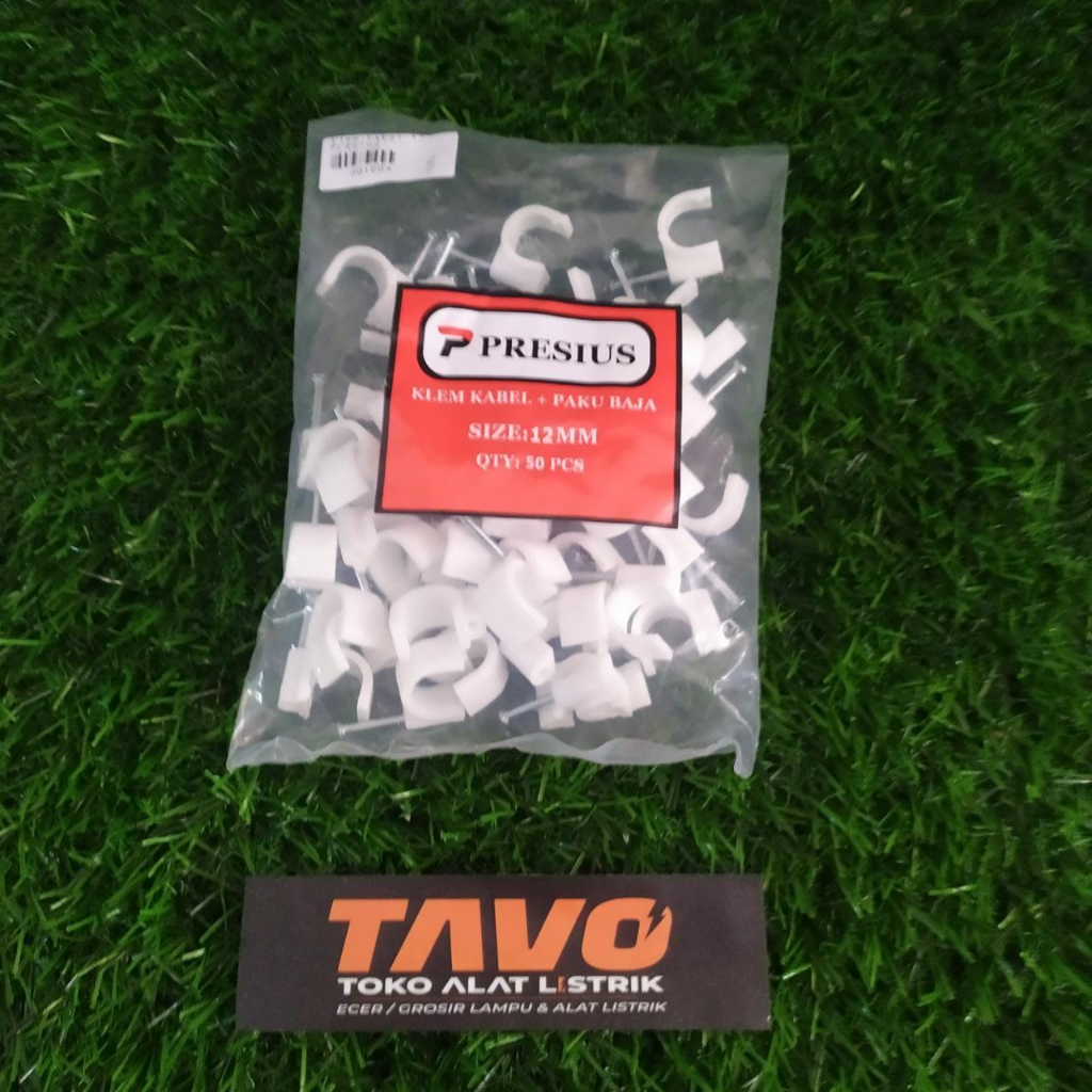 PRESIUS KLEM KABEL PAKU BAJA BETON NO 12MM ISI 50 PCS ASLI ORIGINAL 12MM