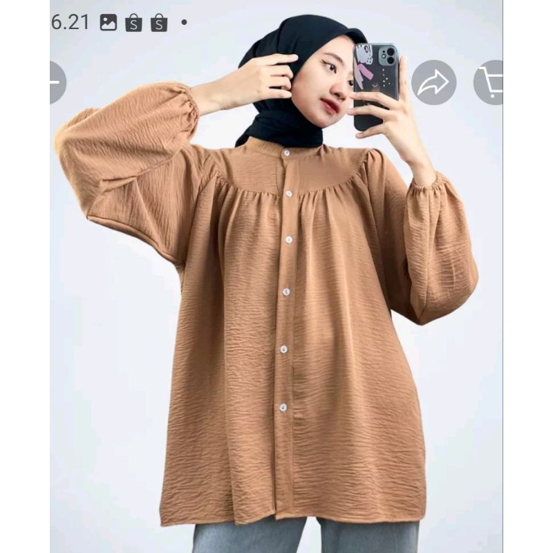 RIANA BLOES CRINKLE AIRFLOW OVERSIZE//BLOES AIRFLOW WANITA MASA KINI