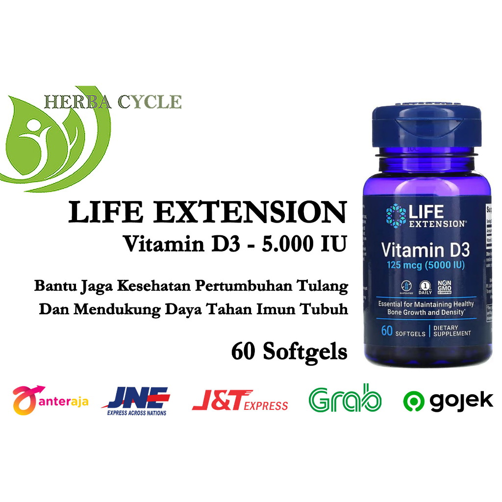 Vitamin D3 5000 IU 60 Softgels Menjaga Tulang Lebih Padat Dan Sehat