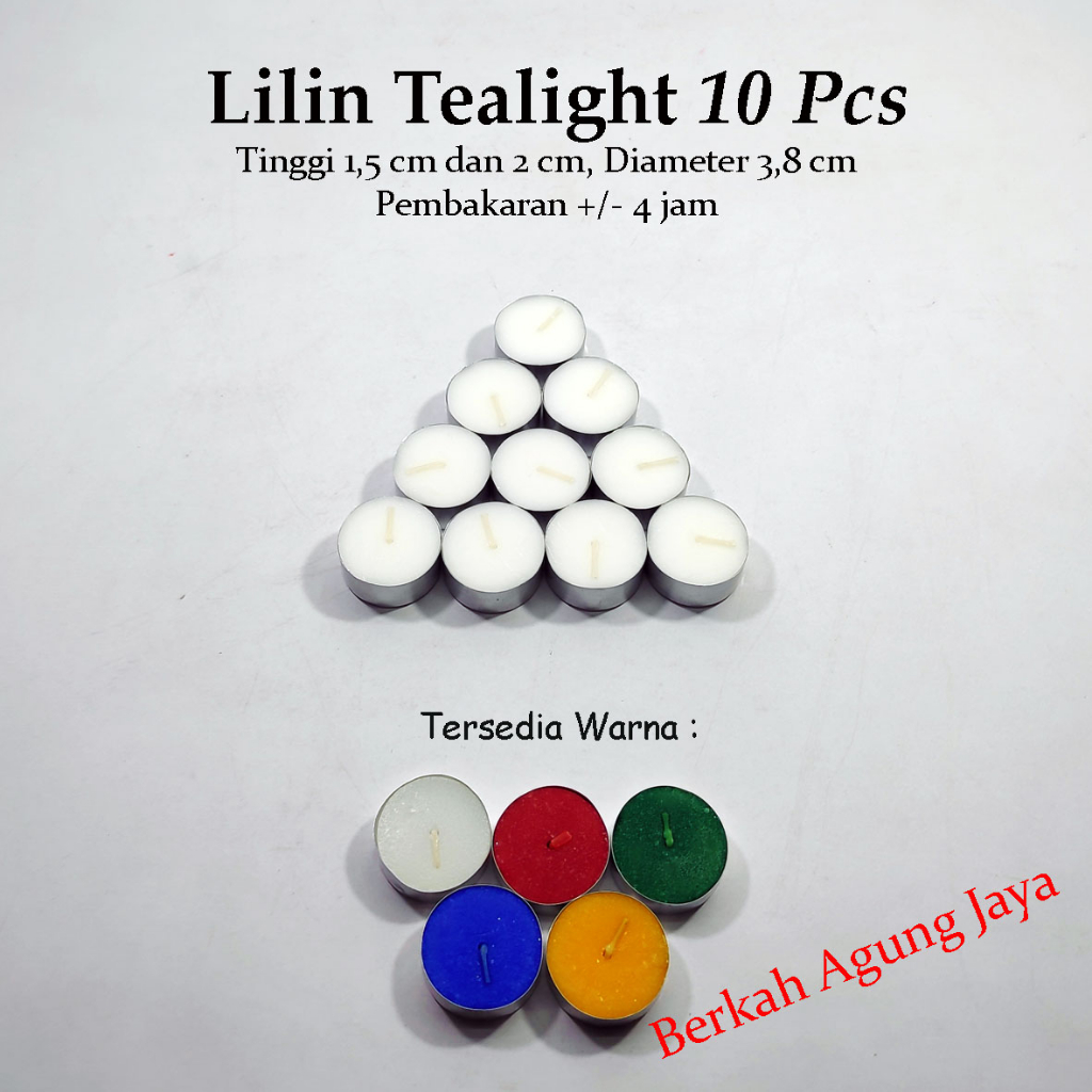 Lilin Tealight / Lilin Aromaterapi / Lilin Kaleng Isi 10 Pcs