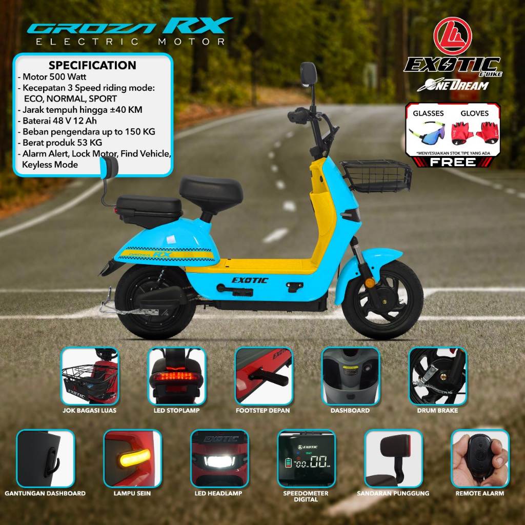 Sepeda Listrik Exotic Groza RX 48V500W Electric Bike