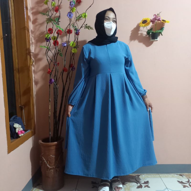 MIDI dress/ dress remaja wanita/dress busui crinkel airflow