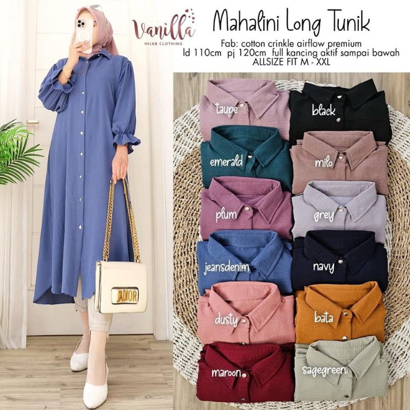Mahalini Long Tunik (tanya stock)