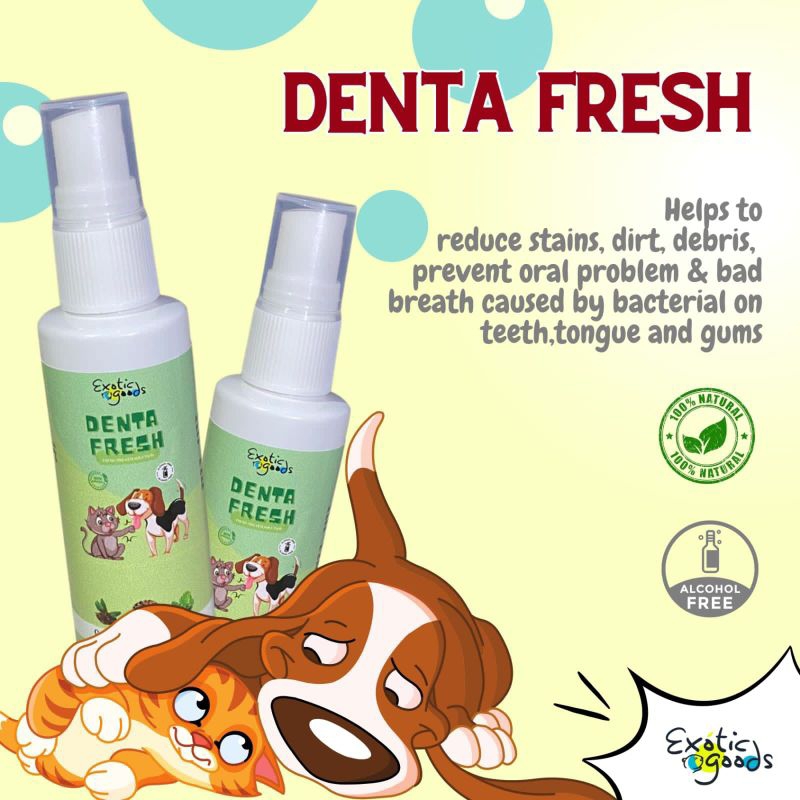 DENTA FRESH 60ml SPRAY PENGHILANG BAU MULUT ANJING KUCING DENTAL CARE PEMBERSIH MULUT KUCING PENGHARUM BAU MULUT ANJING MOUTH ODOR REMOVER SPRAY ANTI BAU MULUT KUCING SPRAY ANTI BAU ANJING PEWANGI MULUT ANJING