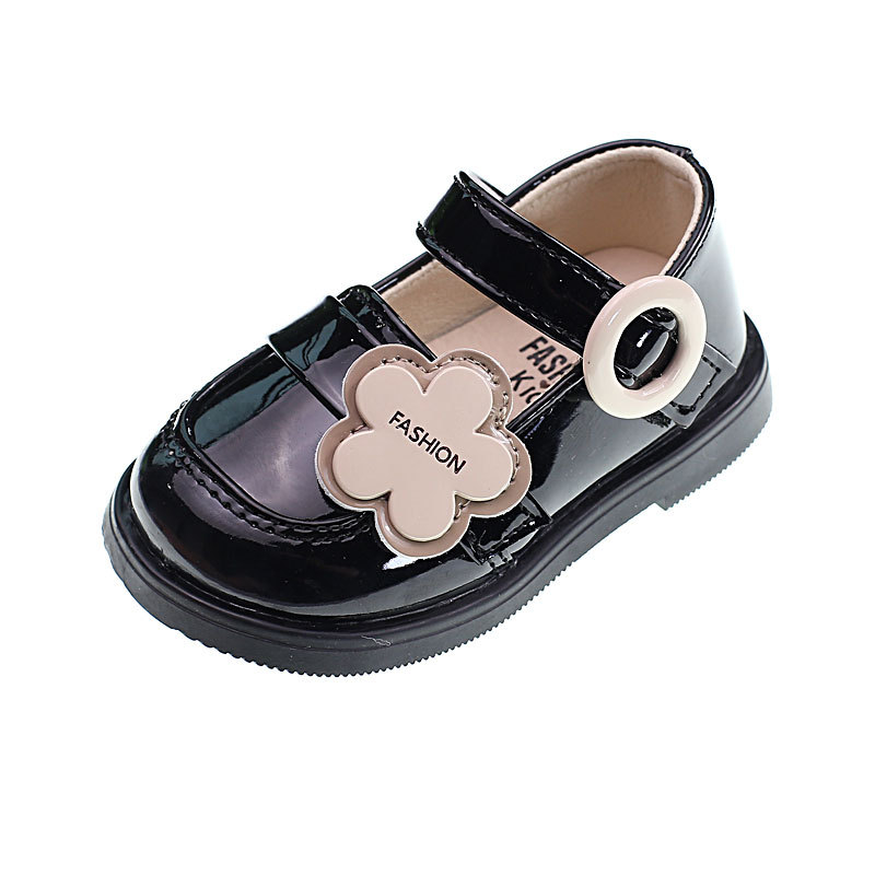 Sepatu Flat Shoes Anak Perempuan Usia 1 Sampai 2 Tahun Glosyy Aksesoris Bunga STB Hitam