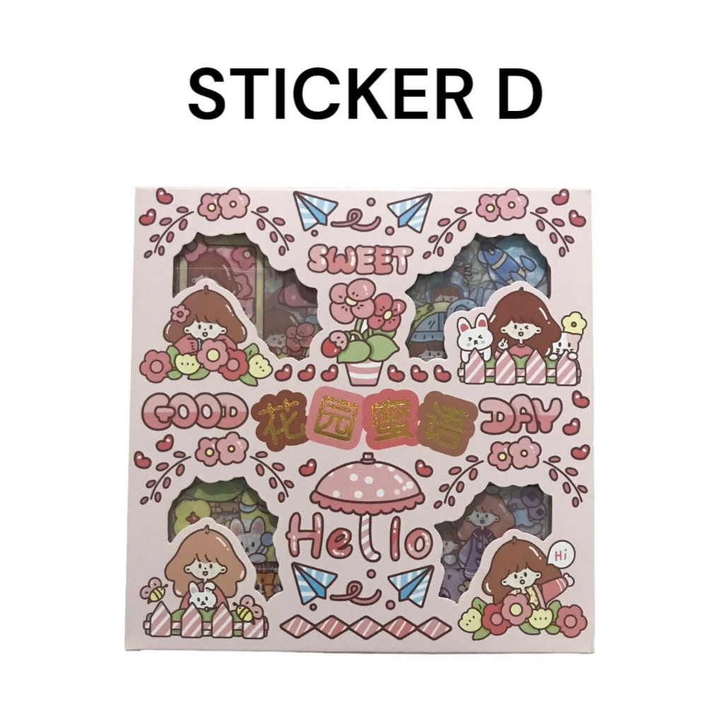 ASIN829 Stiker Lucu Stiker Kartun Korea Stiker Dekoratif Tahan Air Stiker Stiker Alat Tulis N17