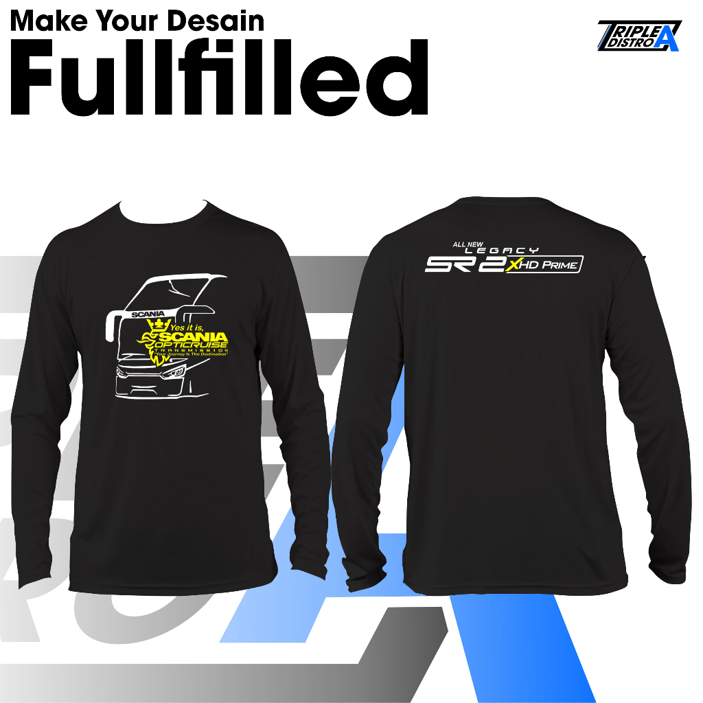 Kaos Lengan Panjang Driver Muda terbaru Bus Jetbus SR2 XHD Prime Scania by triple a Distro