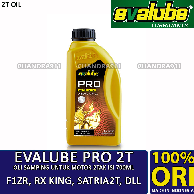 Evalube Pro 2T Oli Samping Kuning fizr rx king Ori wangi/harum permen karet 2 tak tax