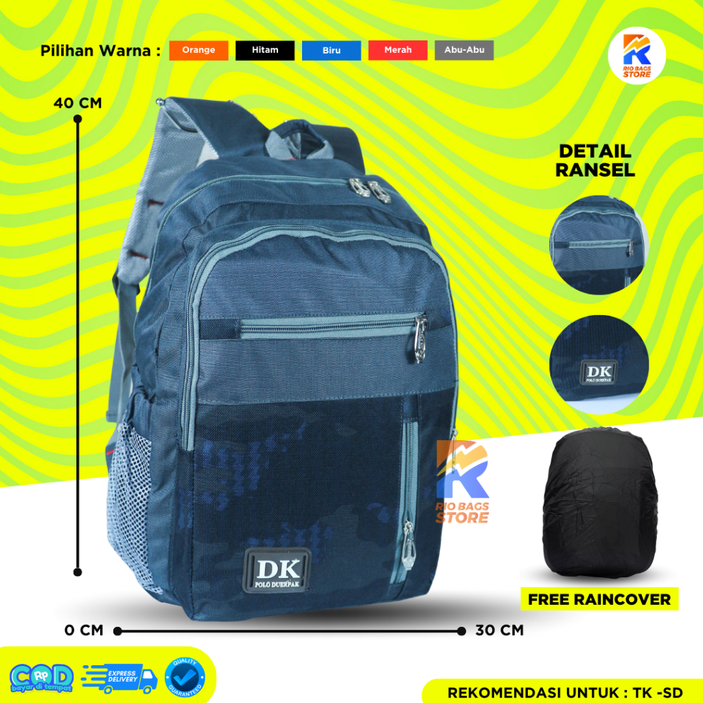 Tas Ransel Sekolah Anak TK-SD-SMP / Tas Ransel Polo Anak