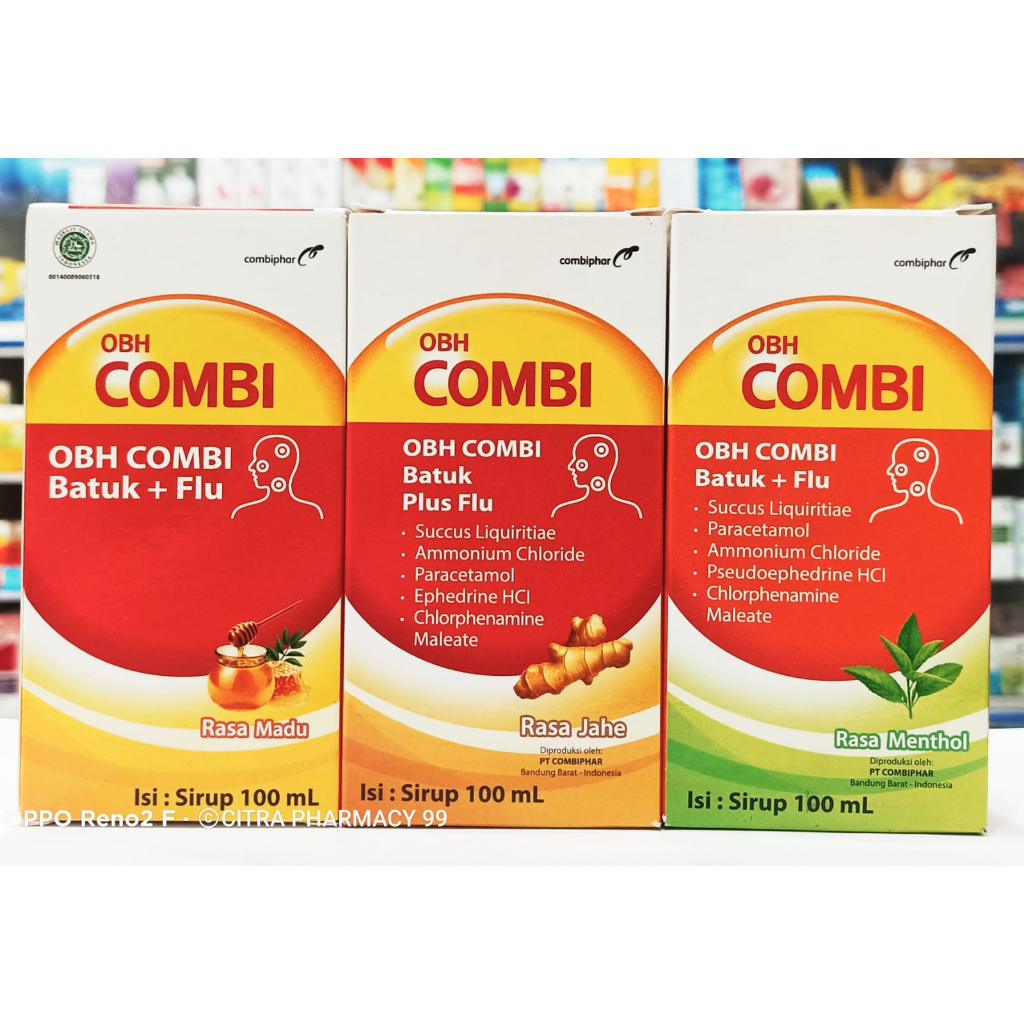 OBH COMBI 𝐁𝐚𝐭𝐮𝐤 𝐏𝐥𝐮𝐬 𝐅𝐥𝐮  𝟏𝟎𝟎𝐌𝐋 - Obat Demam, Batuk dan Flu