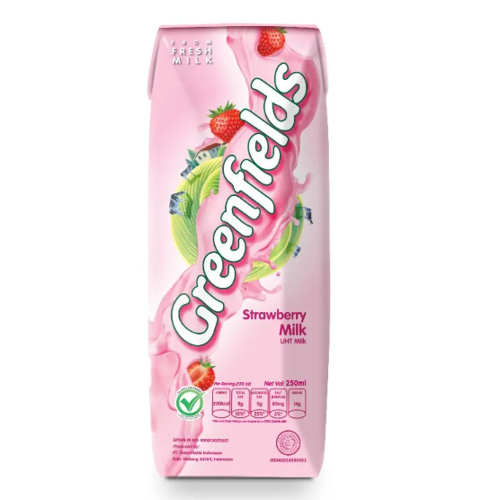 Greenfields 250ML Susu UHT Full Cream 250 ml Strawberry Greenfield Chocomalt Green fileld