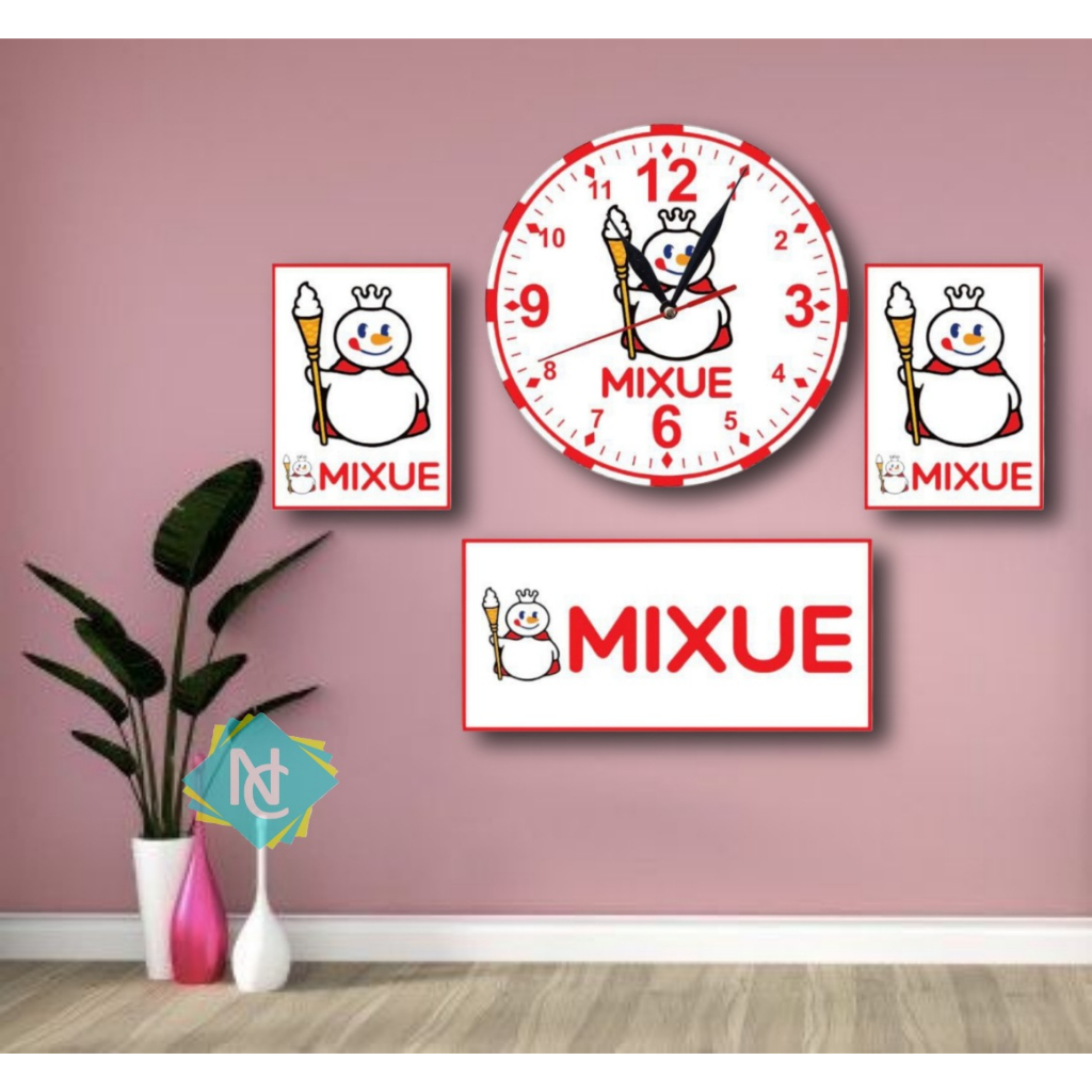 Jam dinding mixue aesthetic 1 set walldecor