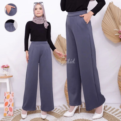 Celana Kulot Highwaist Wanita Kekinian Ala Korea Basic HW Pinggang Karet Clana Culotte Panjang Premium Long Cullote Scuba Premium