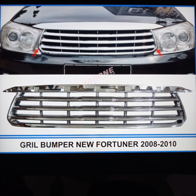 grille gril bumper depan fortuner new 2008 2009 2010 chrome crome