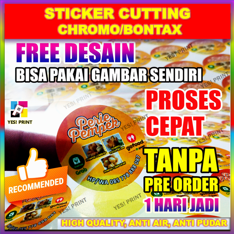 

CETAK STIKER CROMO / LABEL BULAT LABEL MAKANAN TOKO OLSHOP KUE BAKERY KEMASAN PRODUK CUSTOM TERMURAH