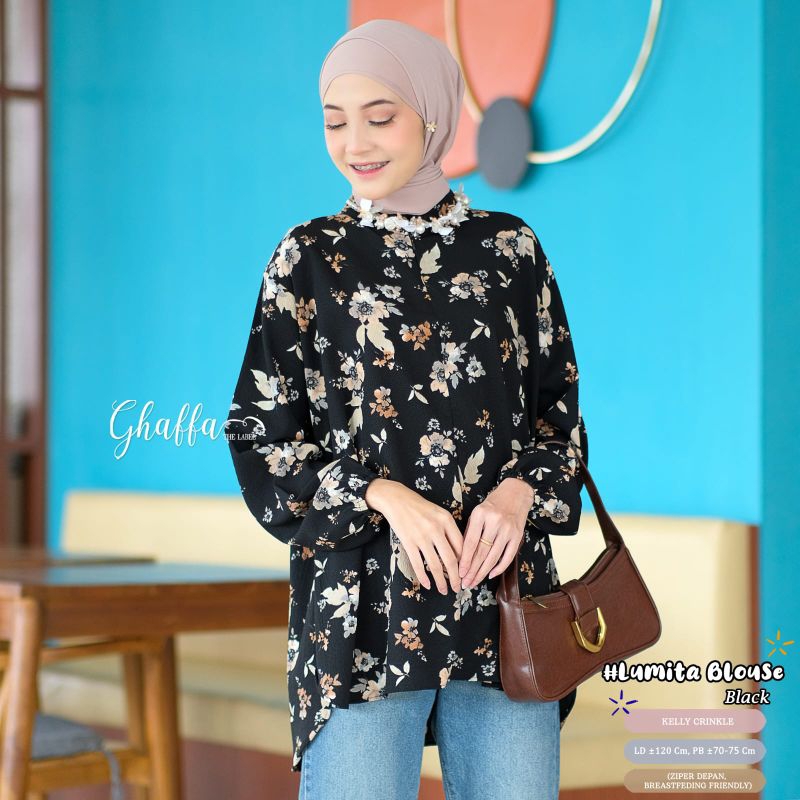 LUMITA BLOUSE BY GHAFFA THE LABEL / BLOUSE MOTIF WANITA MUSLIMAH / Atasan LD 120