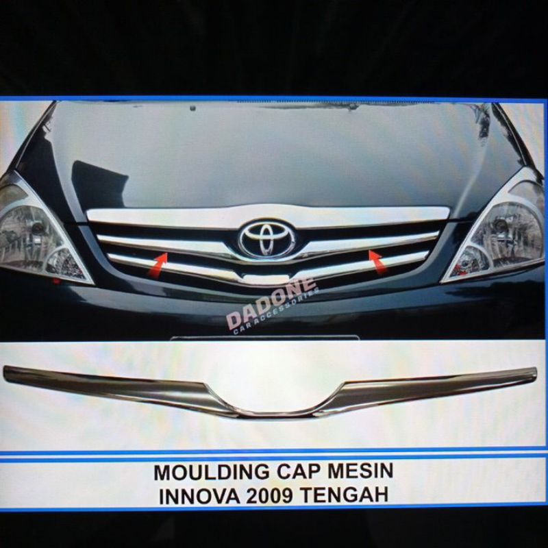 lis gril grille bumper depan toyota inova innova 2009 2010 2011 bagian atas tengah bawah chrome crome tempel