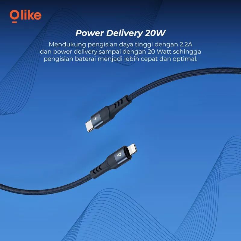 Olike D102CL USB C To Lightning 20W Fast Charging Kabel Data Charger iPhone ipad