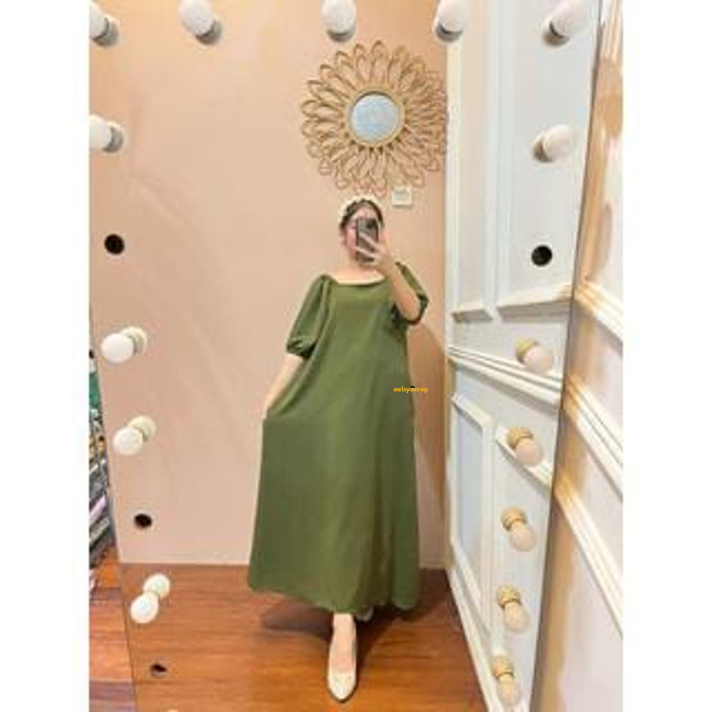 Masayu Long Dress Bahan Crinkel / Dress Crinkle Airflow