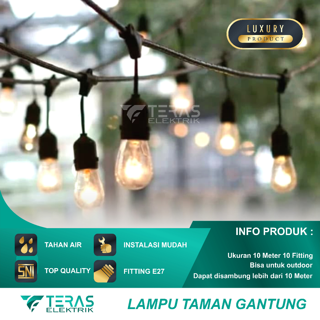 Lampu gantung kafe outdor 10 fitting kabel fitting lampu kafe