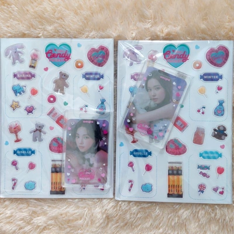 AESPA CAENDY POCKET EPOXY STICKER PHOTO HOLDER WINTER KARINA PHOTOCARD PC