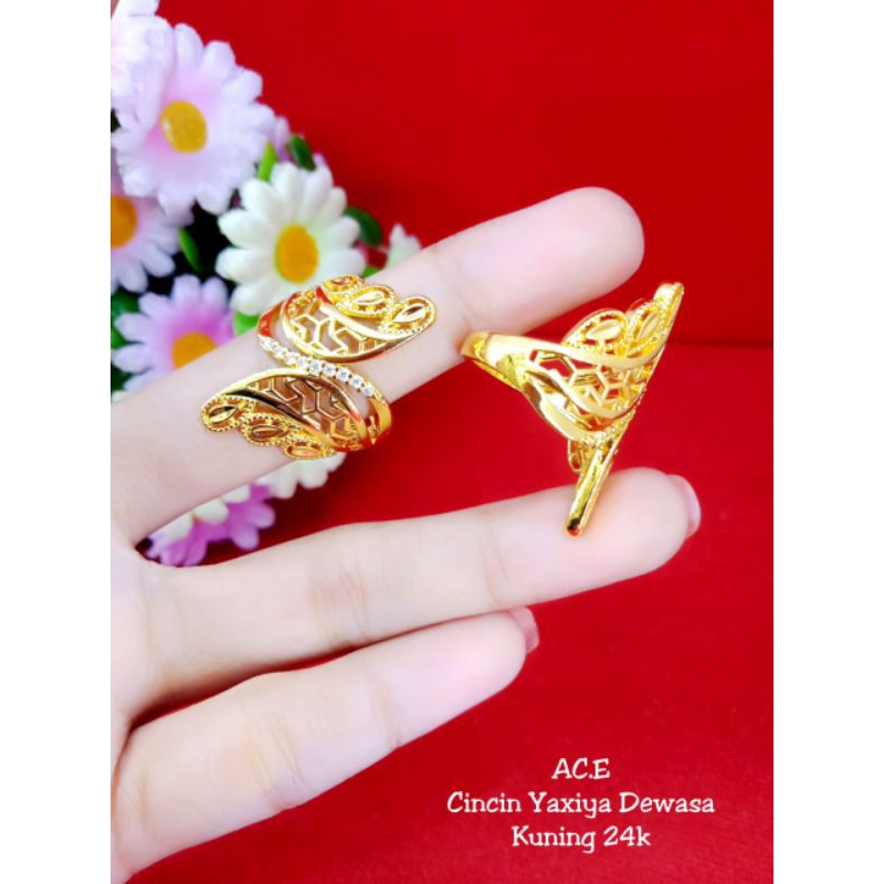 cincin mahkota lapis emas 24 k