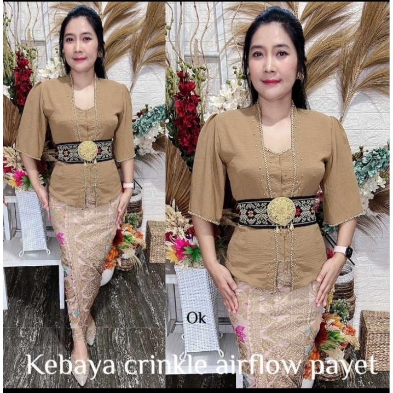 (kebaya saja)kebaya Payet airflow lengan lonceng