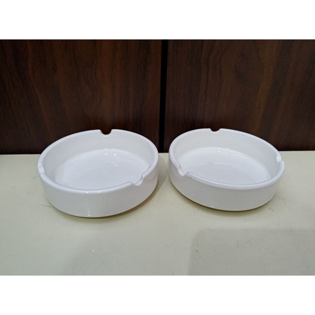 Asbak Keramin Porselen Putih / Asbak Rokok