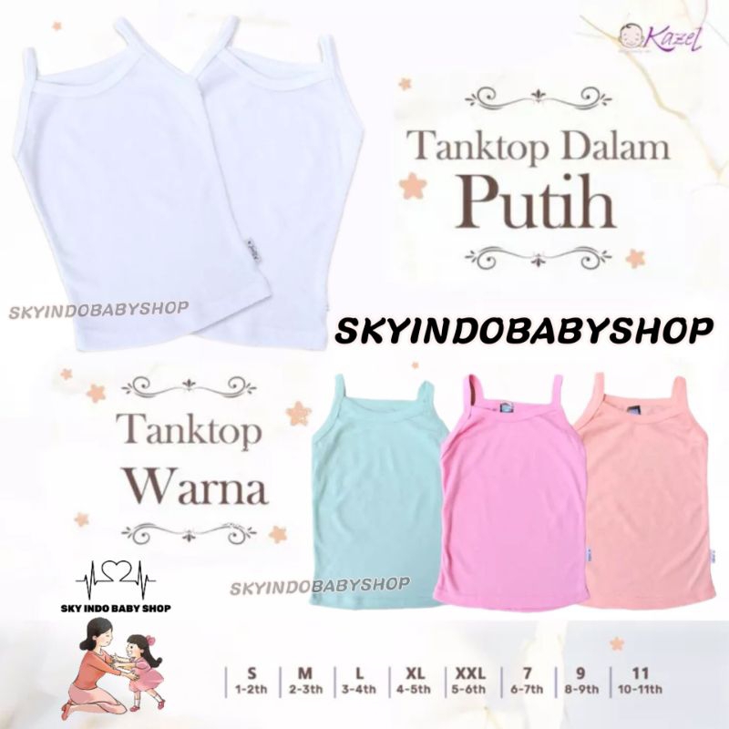 Kazel Zebe | Baju Tanktop | Baju Singlet | Kaos Dalam | Pakaian Dalam | Baju Kutung | Singlet Putih 