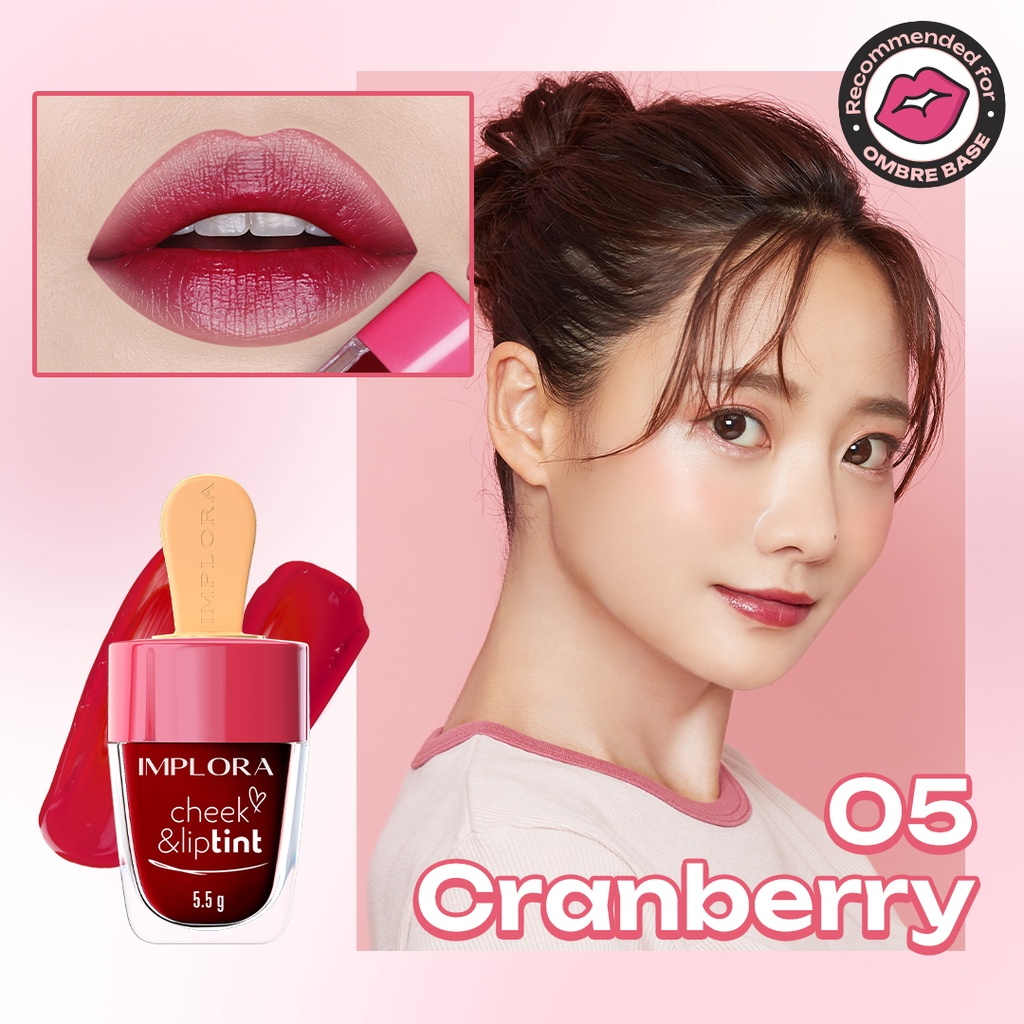 Implora Cheek &amp; Liptint 5.5gr BPOM | Lip Tint Implora 6 Varian 100% Original